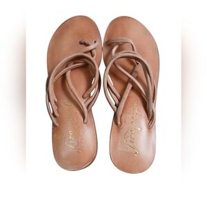 Free People Kayla Strappy Sandals Women's 7 Brown Soft Boho Hippie Beach Neutral